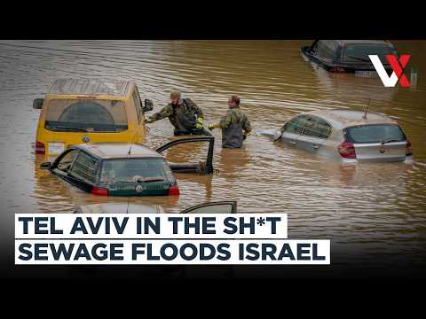 Iranian Cluster Missiles Flood Tel Aviv Streets After Direct Hit On City's Sewage System | VERTEX