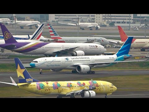 Tokyo HND Airport  🇯🇵  RUSH HOUR Plane Spotting ! Close up Heavy landing / Take off - Haneda Airport