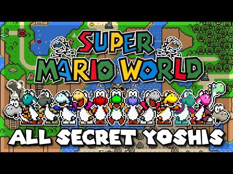 All Secret Yoshi Colors in Super Mario World | Super Nintendo [Original SNES Capture & Emulator]