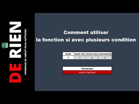 comment utiliser la fonction si avec plusieurs condition | Tutoriel Excel - DE RIEN