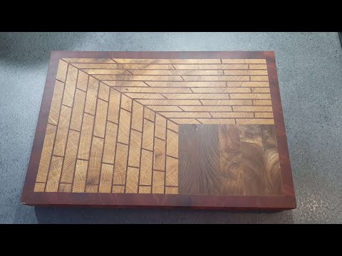 3D effect brick wall end grain cutting board