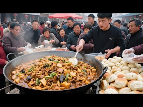 濮阳小伙卖大锅菜，10元一份小菜馒头免费，1.5米大锅能煮一吨菜【好食勇哥】