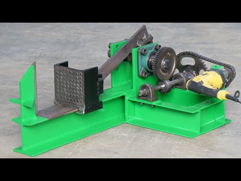 How To Make A Simple Mini Log Splitter Using Drill Machine | DIY