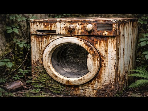 Restoring A Severely Damaged Washing Machine After Years Of Inactivity And Heavy Rust Deterioration