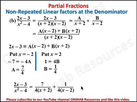 Partial Fractions 1: Non-Repeated Linear factors
