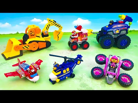 Paw Patrol Monster Car transforming into Air Rescue. Rubble & Crew, Marshall and Chase | Nickelodeon