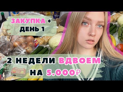 Две недели ВДВОЕМ на 5000₽. День 0 - 1. Эксперимент ВЫЖИВАНИЕ. Закупка продуктов. Экономное меню. 