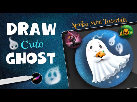 How to Draw a Cute Ghost in Procreate | Easy Halloween Art Tutorial