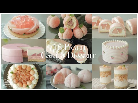 🍑16 Peach Cake&Dessert Recipe | 2 hours Baking Video | Cake,Cheesecake,Cookies