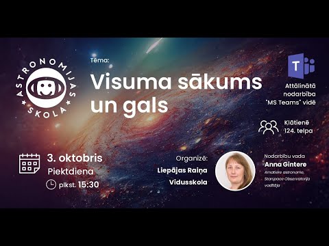 Astronomijas Skola -  Visuma sākums un gals: Anna Gintere 03/10/2025