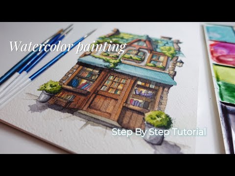 “Watercolor Painting a Cozy Café | real time Tutorial”