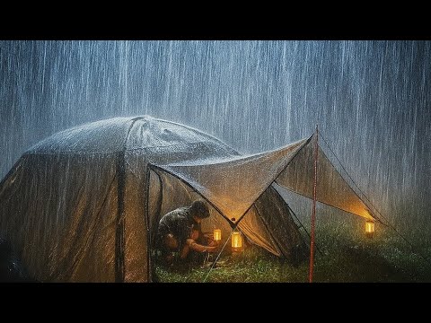 ⛈️ CAMPING DI TENGAH HUJAN LEBAT ❗BERSANTAI DALAM TENDA HANGAT DIGUYUR HUJAN DERAS🌧