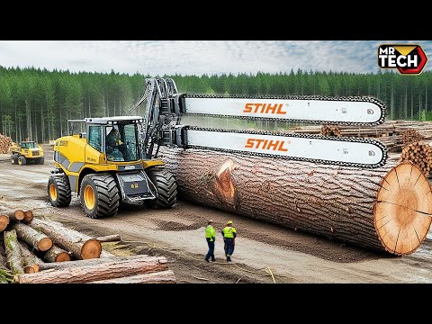 Extreme Dangerous Fastest Big Chainsaw Cutting Tree Machines | Monster Stump Removal Excavator #2