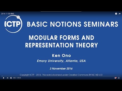 Modular Forms and Representation Theory - Ken Ono - 2016