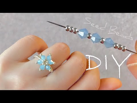 Flower Beaded Ring Tutorial: How to make Easy Beaded Rings