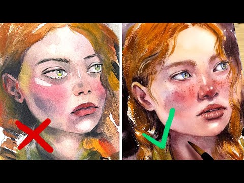 ⭐ 10 Watercolor Portrait Mistakes That Ruined My Early Paintings