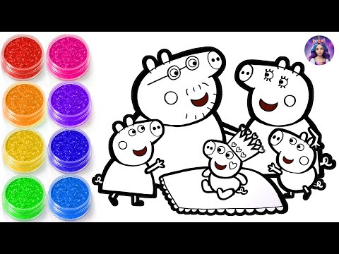 How to draw Peppa Pig's Family with EVIE - Peppa Pig Funny drawing - Hi LiLisa