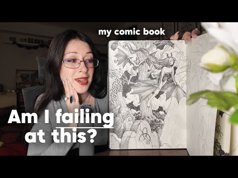 MAKING A COMIC BOOK from scratch - art update + INKING PROCESS 🌹