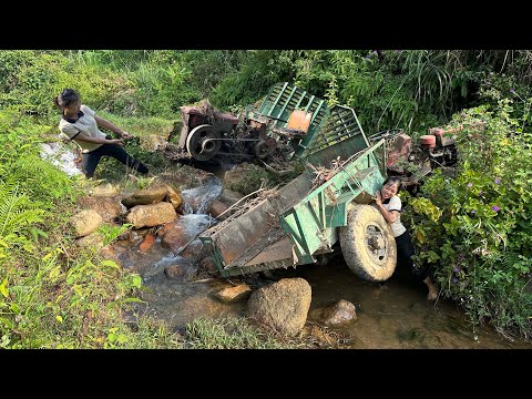 Full Video: Woman Single-Handedly Restores Abandoned Farm Vehicle in the Middle of a Stream