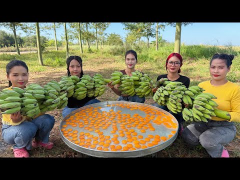 Amazing cooking fresh 300 egg with green banana recipe in my countryside