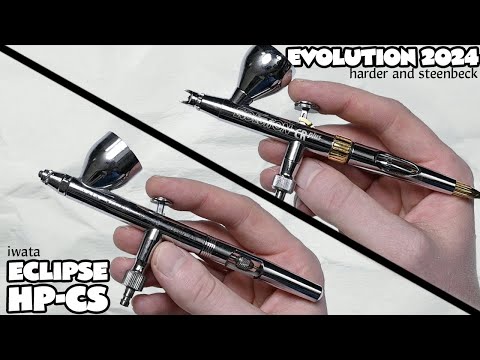 Comparing two of the TOP Airbrushes: Iwata Eclipse HP-CS vs. Harder and Steenbeck Evolution 2024