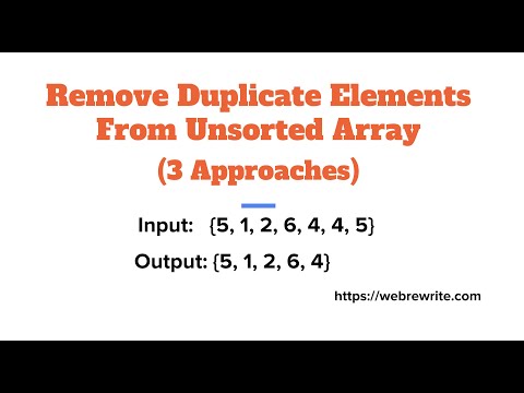 Remove Duplicate Elements from Unsorted Array - Java Code