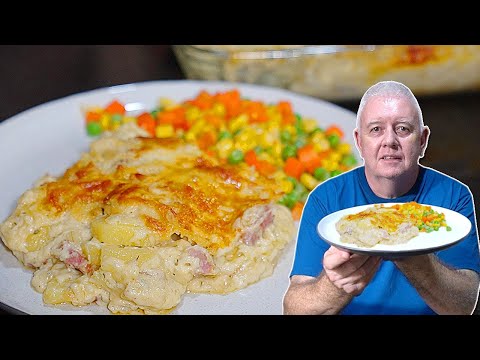 Ham and Potato Bake with Cheddar Crust