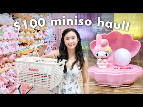 MINISO shop with me + $100 haul! 🛍️ *cute & useful Sanrio items*