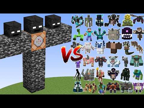 Bedrock Wither Storm VS All Minecraft Bosses, Herobrine, Warden, Wither Storm...