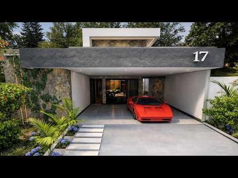 Modern 3-Bedroom Contemporary Home with Covered Carport and Stone Accent Facade