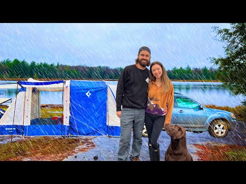Car Camping in the Rain | Cozy and Comfortable in Our Huge Tent