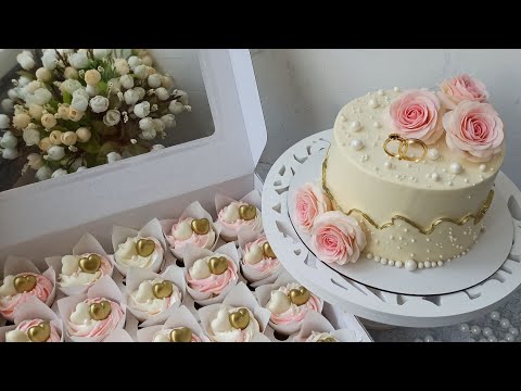 ОЧЕНЬ часто заказываемый торт и капкейки.💗