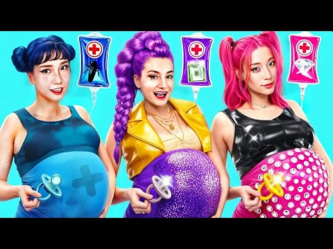 KPop Demon Hunters Hospital! Rich vs Poor vs Giga Rich Huntrix Get Pregnant
