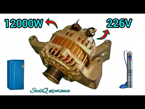 I turn free energy 226V into 12000W💡with Car generator dalamo