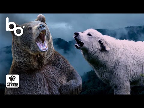 Animal Fight : Dog vs. Bear on Mountain Peaks | Nature Stories