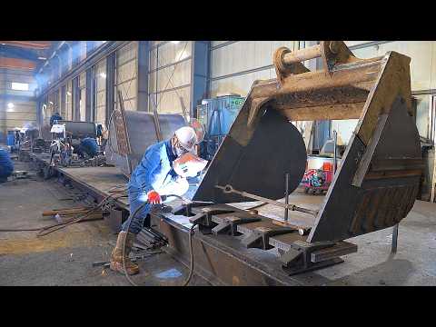 How a Damaged Excavator Bucket Is Rebuilt Like New | Korean Heavy Machinery Factory