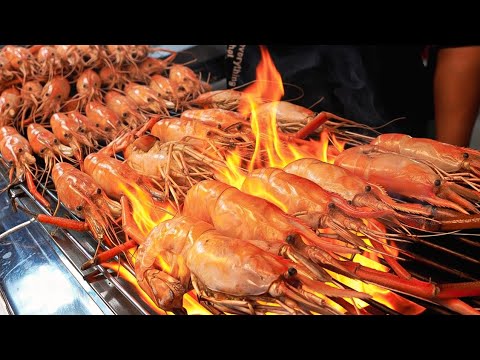 🔥 Sizzling & Smoking 30cm Giant Shrimp! Best Shrimp Dishes | Thailand Street Food