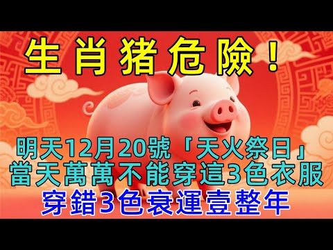 生肖猪危險！明天12月20號，農曆十一月初一「天火祭日」，當天萬萬不能穿這3色衣服，穿錯3色衰運壹整年！看完壹定要告訴妳家人！ #生肖运势#佛陀#佛學 #佛法 #佛教 #修行 #智慧 #因果 #佛家