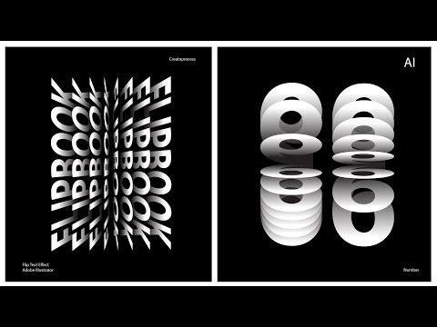 Flip Text Effect in Adobe Illustrator | Blending, Reflect & Gradient | Graphic design