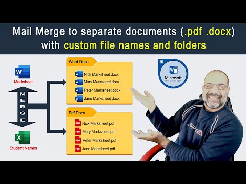 Mail Merge to separate documents (.docx .pdf) with custom file names and folders