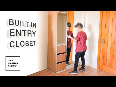 I Built an Entry Closet with Sliding Mirror Doors // Tiny Apartment Build Ep.9
