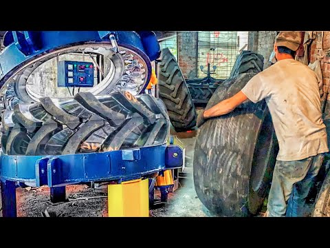 Professional Demonstrates Criticle Retreading Process of a Tire || How are Tires Renewed by Wrapping