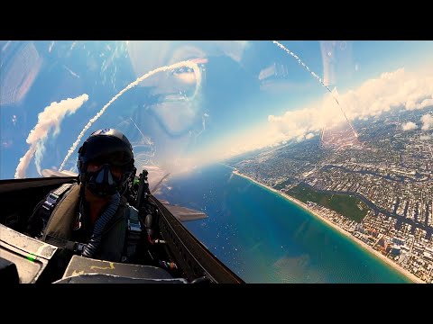 Exclusive cockpit view of F-22 Raptor Demo's First Ever Flare Show