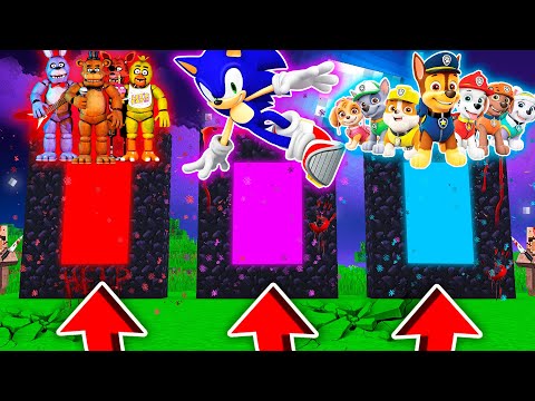 CHOOSE THE RIGHT PORTAL FNAF SONIC PUP PATROL IN MINECRAFT UKRAINIAN