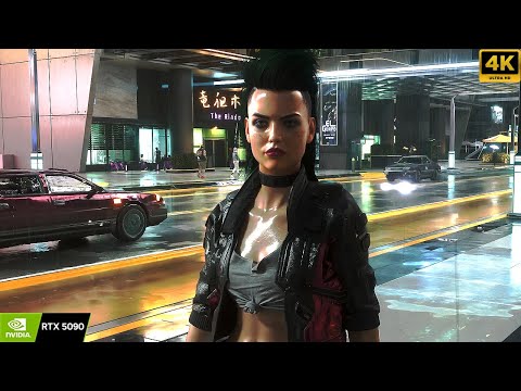 Cyberpunk 2077: 4K Ultrawide - Rainy Night Walk Ambience | Ultra Ray Tracing Next-Gen Visuals