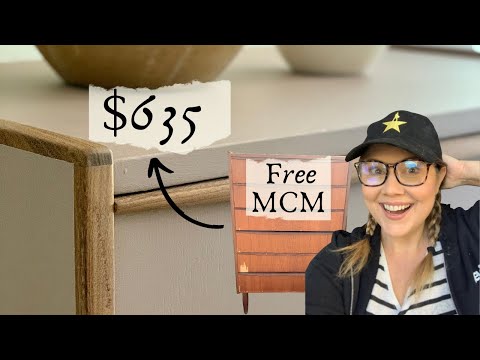 MCM Danish Dresser Makeover With Veneer Damage | Free Facebook Flip | Danish Highboy Dresser Flip