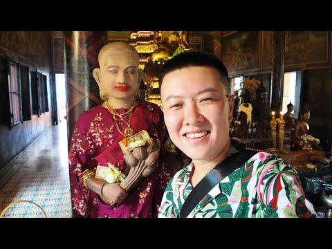 Putting Makeup on a Buddha Statue in Cambodia 🇰🇭
