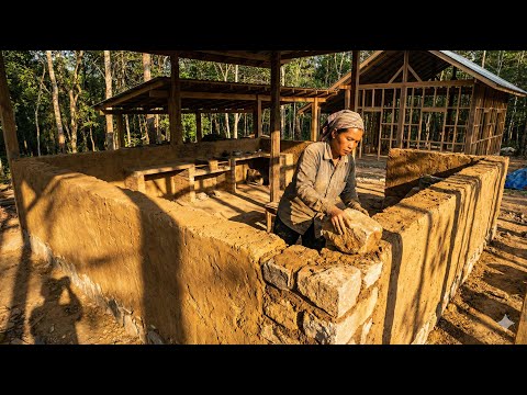 Building a Kitchen Wall by Hand | Cinematic Rural Life