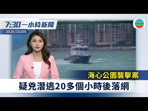 無綫7:30一小時新聞：海心公園襲擊案　疑兇潛逃20多個小時後落網｜廣州為保存早茶文化　考慮立法規管點心製作方式｜無綫新聞｜TVB News｜2025/10/05
