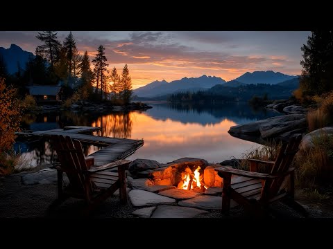 Forest Riverside Porch Campfire Vibes 🔥 Nature Sounds Ambience